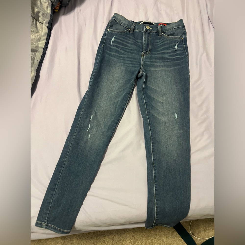 Celebrity Pink Women's Faded Blue Skinny Jeans